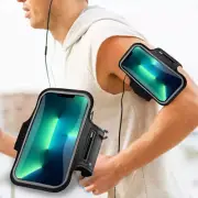 iPhone 15/12/11/Pro/Max Running Armband Phone Holder w/Earphone Slot for Apple