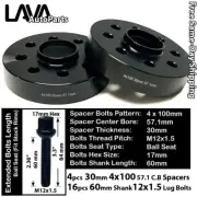 4PC 30MM THICK 4X100 57.1MM C.B WHEEL SPACER+12X1.5 BOLT FIT VOLKSWAGEN AND MORE (for: Volkswagen)
