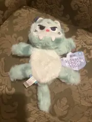 Bark Box Slobber Tooth Tiger Tails From The Ice Age Blue Plush Sz M Dog Toy NWT