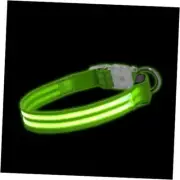 LED Dog Collar, Light Up Dog Collar at Night, Lighted Dog Collar Large Green