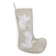 Brand New Mackenzie Childs Holiday Swan Velvet Stocking