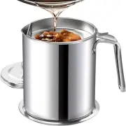 Chihee Oil Strainer Pot Grease Can 2 L Stainless Steel Oil Storage Can Container