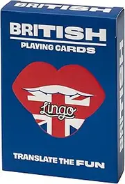 British Slang Playing Cards - Lingo Playing Cards | Language Learning Game Set | Fun Visual Flashcard Deck to Increase Vocabulary and Pronunciation Skills - 54 Useful Phrases