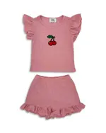 Lola + The Boys Girls' Ruffle Cherry Top & Shorts - Little Kid, Big Kid