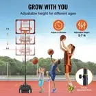 Adjustable 5 to 7 Feet Basketball Hoop Portable Backboard System Indoor Outdoor
