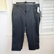 Dockers NWT Dark Gray Ideal Fit Mid Rise Karla Capri Pants Size 10 Petite