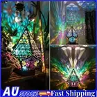 Retro Bohemian Wooden Floor Lamp,Colorful Diamond Polar Star Large Floor Lamp