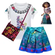 Girl Encanto Princess Mirabel Cosplay Party Outfits Set - 7-8 Years
