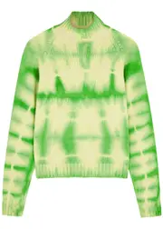 The Elder Statesman Geo Green Tie-dyed Cashmere Jumper - Ivory - S S