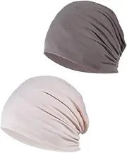[YOFASEN] Slouchy Beanie Hat - Chemo Cancer Headwear Made of Cotton Sleep Cap Turban Headwear Stretch Muslim Headscarf for Women Men