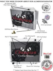 RC Champion 3 Row Radiator,12" Fans - 1966 - 1969 Chrysler New Yorker V8 Engine (for: Chrysler)