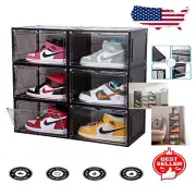 Waterproof Stackable Shoe Storage Boxes with Magnetic Closure - 6 Large Units