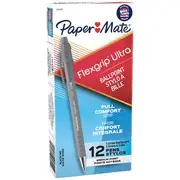 Paper Mate FlexGrip Ultra Retractable Pens Black 12 Pack