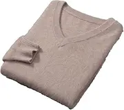 [Hamthuit] Men's Slim Fit Pullover Sweater V-Neck Loose Knitted Pullover Warm Top Long Sleeve Pullover Jumpers