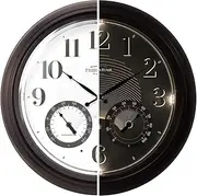 Presentime & Co 18" Illuminated in/Outdoor Clock with Smart Sensor and Night Light, Waterproof, Large Wall Clock with Thermometer & Hygrometer, for Garden and Patio - Oil Rubbed Bronze