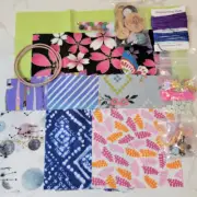 Slow Stitch Fabric Embellishment Kit, Junk Journal, Vintage Beads Dyed Thread #4