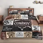 Queen Size Comforter Set with 2 Pillowcases, Country Retro Animal Soft 3 Pcs ...