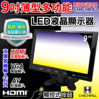 在飛比找momo購物網優惠-【CHICHIAU】9吋LED液晶螢幕顯示器-AV、VGA、