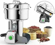 2500G Electric Dry Food Grinding Machine, Stainless Steel Grain Grinder, Grain Grinder Powder Mill Crusher Used for Wheat, Coffee Beans, Soybean, etc
