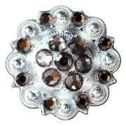 HILASON Set of 16 Western Berry Conchos Glass Rhinestones Bling 1.5" Tack