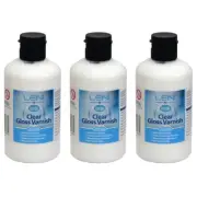 3x Boyle Leni Anti-Yellowing/Dust/UV Finish 250ml Clear Non-Toxic Gloss Varnish