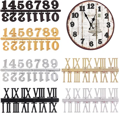 Clock Numerals Kit - DIY Digital Arabic & Roman Numbers, Clock Hands Replacement