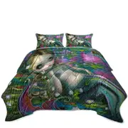 Fine Fantasy Art Water Lily Pond Monet Mermaid Coverlet