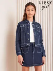 Lipsy Dark Wash Blue Denim Western Jacket (From 3-16yrs) (K70148) | $30 - $41