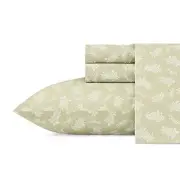 - Sheets, Cotton Percale Bedding Set, Crisp & Cool, King Aloha Pinapple Green