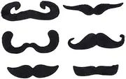 Funny Halloween Costumes Party Accessory 6pcs Fake Mustache Beard Whisker Black for Ages
