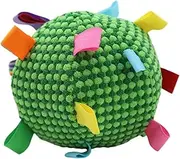 Ｂｅｓｇａ Pet Plush Ball Plush Handle Dog Toy Puppy Chew Toy for Dog Playing Exercising, Green