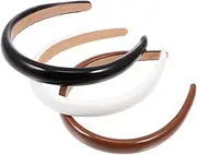 Minkissy 3pcs Sponge Headband Patent Leather Headbands Hair Accessories for Girls Padded Headbands White Headbands for Women Hair Bands Womens Headbands Women's Liner