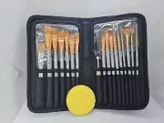 Benicci Premium Artist Paint Brush Set Includes Palette Knife and Case 18 Pieces