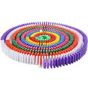Fonderland 120pcs Wooden Domino Block Tiles Tumbling Dominoes Knock Do