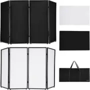 DJ Facade Booth Portable Event Cover Screen - Foldable 4 Detachable Metal Frame
