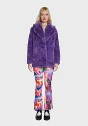 [Girlfriend Material] Purple Hendrix Faux Fur Coat