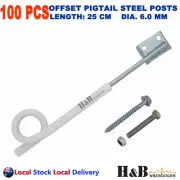 100X 250mm Offset Pigtail Insulator Outrigger Electric Fence Star Picket Post