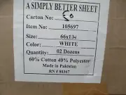 2 Dozen Flat 66 x 104 SIMPLY BETTER T200 THREAD COUNT SUPER SOFT PURE WHITE