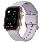 For Apple Watch SE (2nd Generation),40-mm Case,Pin Buckle Silicone Watch Band,Baby Purple