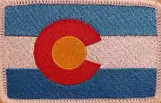 COLORADO State Flag Patch W/ VELCRO® Brand Fastener Blue Version White Border #8