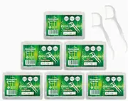 Dental Floss Picks with 6 Travel Handy Cases 300 Count Flossers, High Toughness Professional Toothpicks Floss