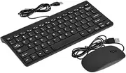 Usb Wired Keyboard Mouse Kit, Mini Ergonomic Keyboard And Mouse Set - Black/White, Ultra-Thin Design, Suitable For Office Work And Entertainment Life(black)