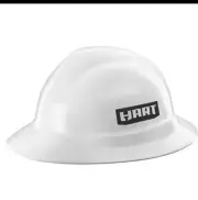 HART White Full Brim Hard Hat, adjustable,ANSI type 1, Class G