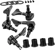 CORHAD 4 Sets Bass Tuning Pegs Bass Tuning Keys Tuner Metal Bass Tuning Peg Replacement for Bass Instrument Black Compatible with 4r Bass