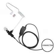 1-Wire Clear Tube Fiber Cord Earpiece Mic for Icom Two-Way Radios (See List)