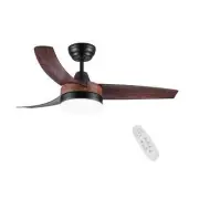 YUHAO Smalisze 42 in. Integrated LED Dark Brown Ceiling Fan, Light & Remote