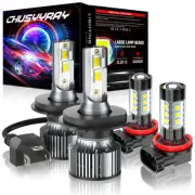 For Smart Fortwo 2016-2018 4X 6500K LED Headlight High/Low Beam+ Fog Light Bulbs