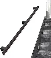 Black Handrails for Indoor Stairs Railings，Outdoor Staircase Handrail Banister for Home Bathroom Corridor Decking Railing，Wrought Iron Hand Rail 1FT~20FT(9.2ft/280cm)