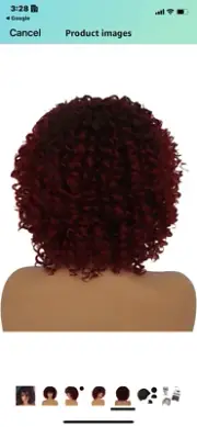 Burgandy/Wine Synthetic Wig Afro Kinky Curly Full Wig With Bangs Short Salaibs
