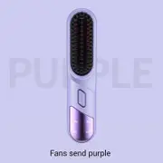 Purple 2-in-1 Rechargeable Hair Straightener and Curler – Portable Hair Styling Comb, Dual Function Flat Iron and Curling Wand, Perfect for Home Use